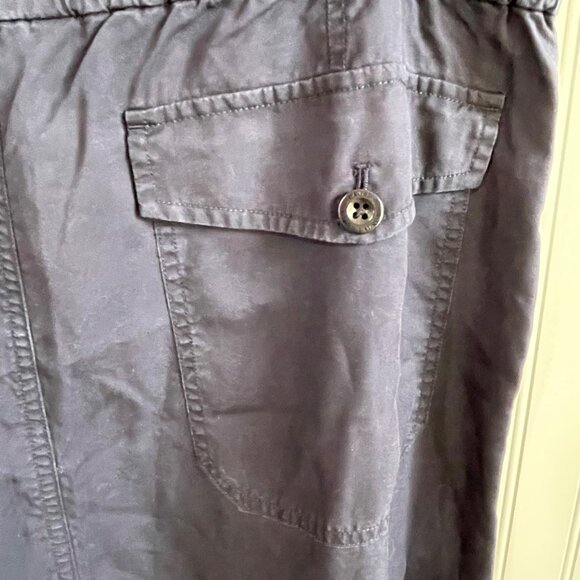 Lauren Ralph Lauren Skirt Large Navy Blue Maxi Slits Lyocell Pull On Beach Cozy - Picture 5 of 10